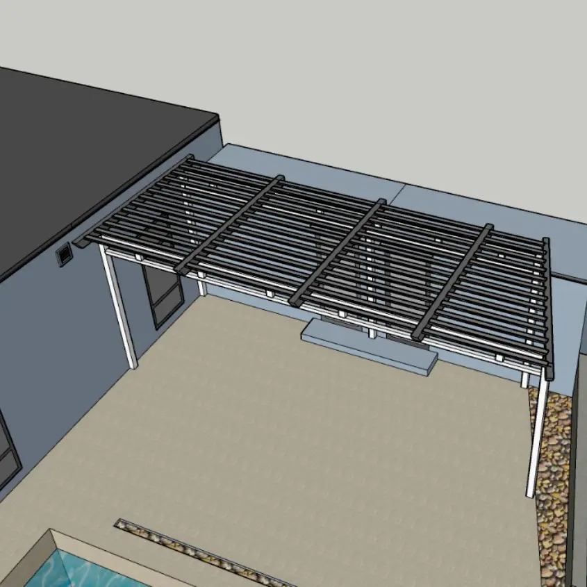 Фото 5 Пергола из металлопланкена RAL7024 Серый Графит