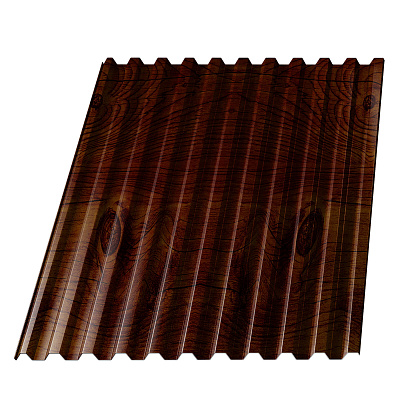 Профнастил С-21 под дерево Каштан 0.45 мм Printech Корея