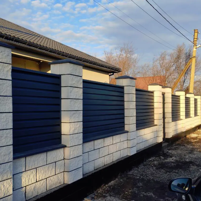 Фото 3 Забор жалюзи ХайТек RAL7024 МАТТЕ Серый Графит двусторонний матовый