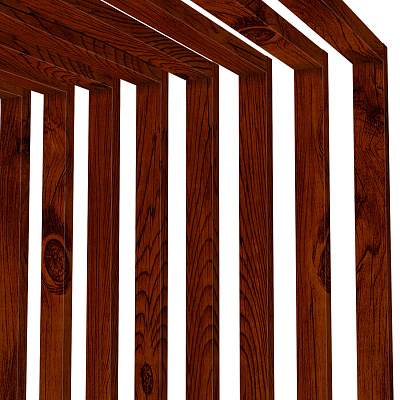 Декоративная рейка 60мм на 37мм Темное Дерево 3D двусторонний Printech на стенах и потолке в сборе