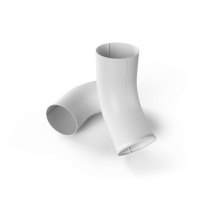 Сливное колено трубы d 90 мм RAL9003 OSNO