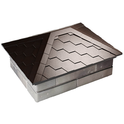 Колпак ZKING EVEREST 520х390мм на столб 2х1.5 кирпича Коричневый