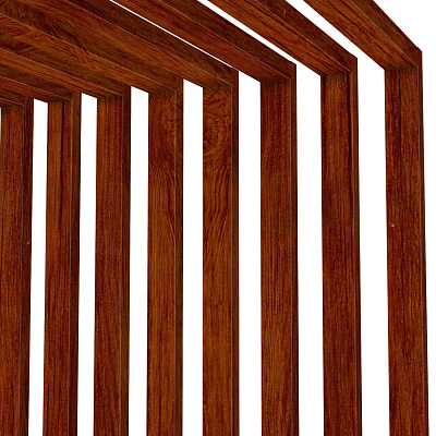 Декоративная рейка 60мм на 37мм под дерево Кедр Темный 3D двусторонний SteelArt на стенах и потолке в сборе