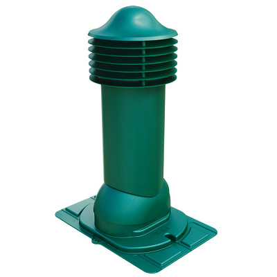 Труба вентиляционная VIOTTO d150мм h650мм с универсальным проходным элементом RAL6005 зеленый мох утепленная