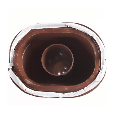 Труба вентиляционная VIOTTO d150мм h650мм для металлочерепицы RAL8017 коричневая утепленная вид снизу