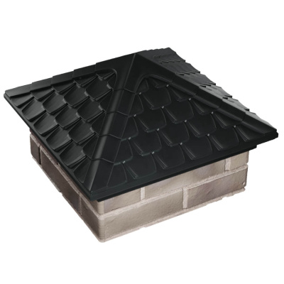 Колпак на столб забора ELBRUS Черный 1,5х1,5 кирпича Черепица фото 3