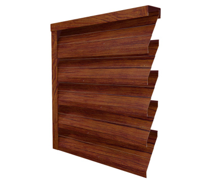 Ламель усиленная ЭКО-Z-US цвет под дерево Кедр Темный 3D SteelArt двусторонняя