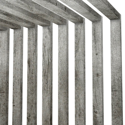 Декоративные рейки металлические под дерево Винтаж SteelArt на стенах и потолке в сборе