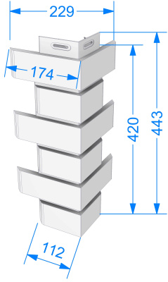 Угол наружный фасадной панели Деке FLEMISH Коричневый чертеж