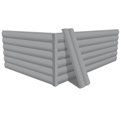 Фото сайдинга металлического (металлосайдинга) Блок-Хаус под бревно RAL7004 Серый для фасада дома