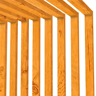 Декоративная рейка 60мм на 37мм Золотое Дерево 3D Printech на стенах и потолке в сборе