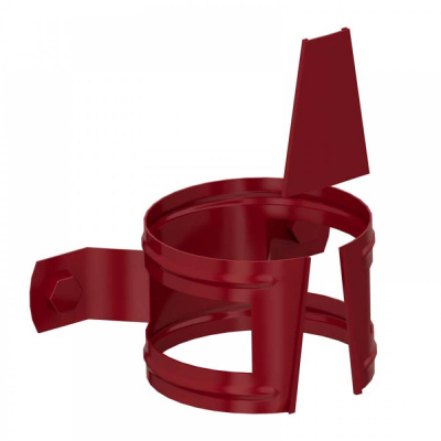 Держатель трубы водостока d100 на дерево RAL 3005 Красное Вино металлический вид