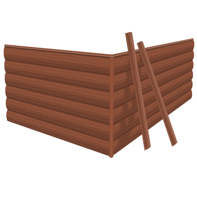 Фото сайдинга металлического (металлосайдинга) царьсайдинга Бревно Рубленое 4Д RAL8004 Терракотовый для фасада дома